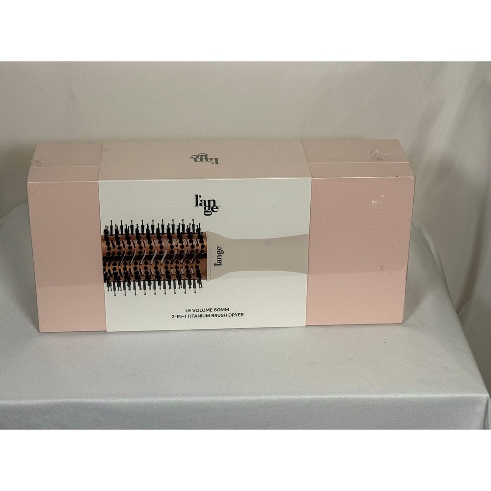 L'ange Le Volume 60mm 2-in-1 Titanium Brush Dryer Blush Pink Hair Styler New